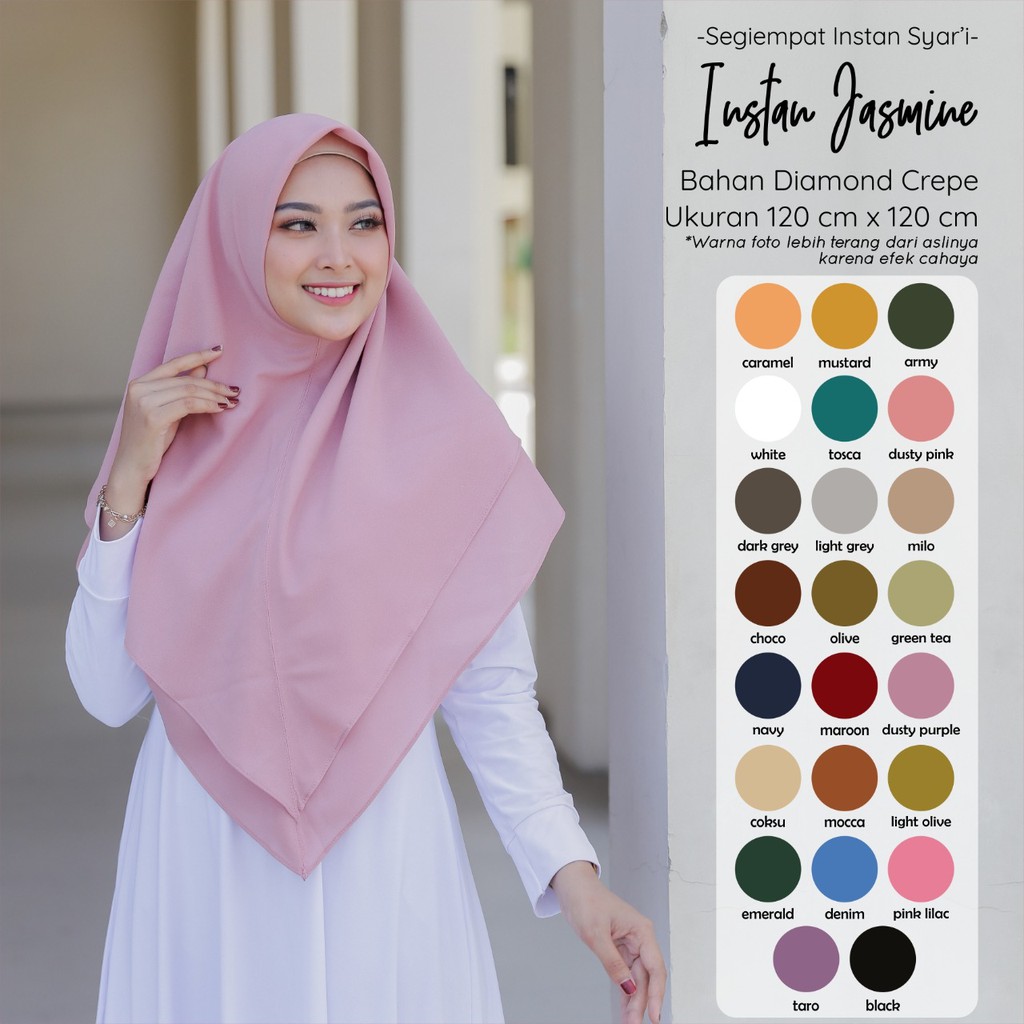 BISA COD.. JILBAB SEGIEMPAT INSTAN 2 LAYER