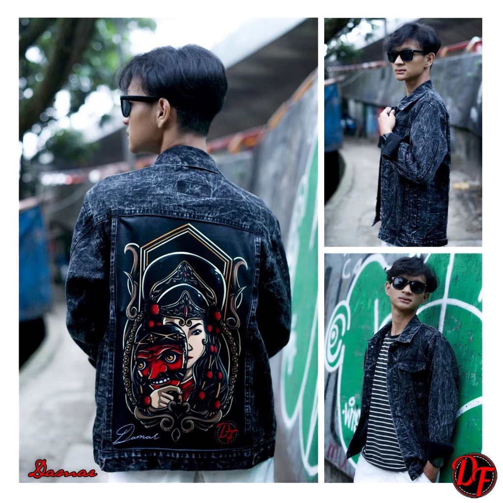 JAKET JEANS GAMBAR PRINTING-JAKET DENIM PRINTING-JAKET COWOK KEKINIAN