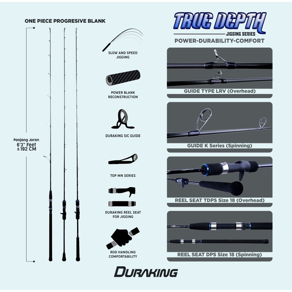 joran pancing jigging Duraking True Depth 631 | Shopee Indonesia