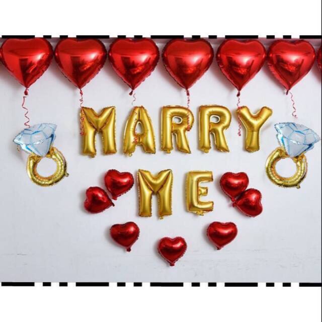 Proposal dekorasi set/balon foil/lamaran/balon hati/balon love