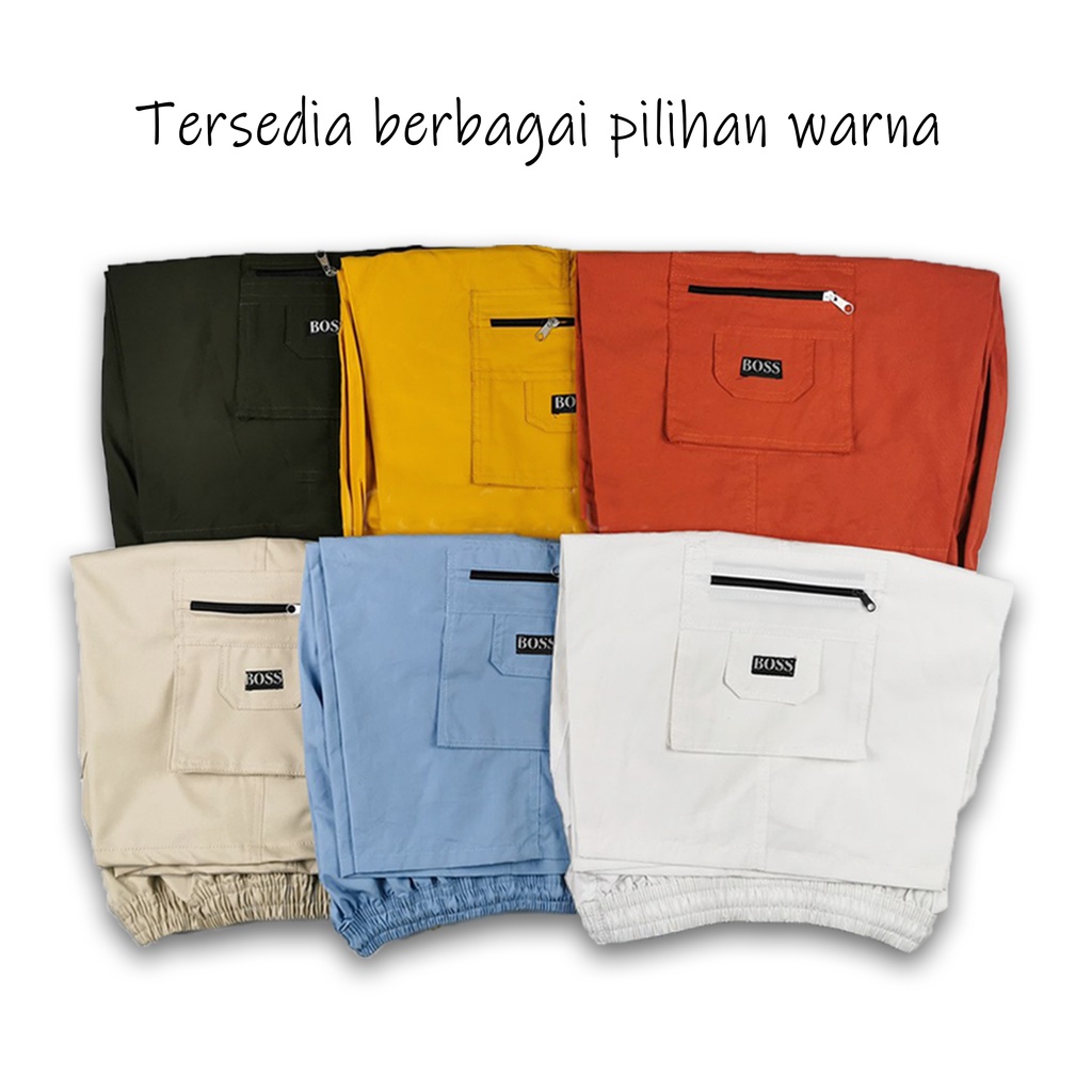 Celana Cargo Pendek Pria Polos 7/8 -78-CRG.BOSS