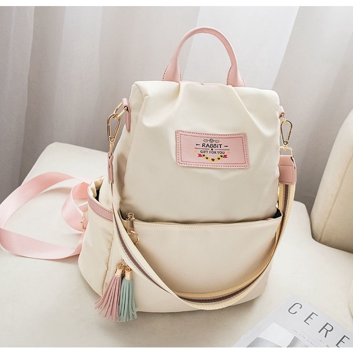 TAS RANSEL WANITA ANTI AIR KREM TA486P3 IMPORT BACKPACK KOREA ROZANA GENDONG PUNGGUNG SEKOLAH FASHION KULIAH KERJA BATAM REMAJA PREMIUM CEWEK MURAH