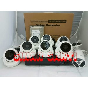 Promo Paket Cctv 8 Camera 3MP full HD 1080p ( Komplit Tinggal Pasang Aja )