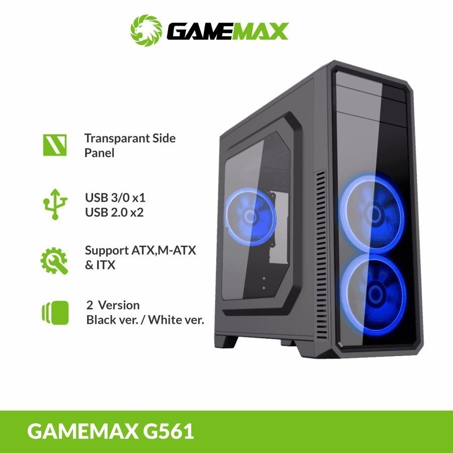 Casing Komputer Gaming Gamemax G561 FREE 3 FAN