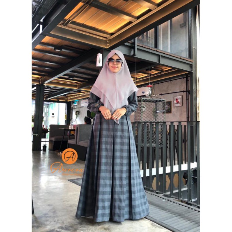 (GAMIS SAJA) TARTAN DAILY DRESS SYARI BY AURORA HIJAB