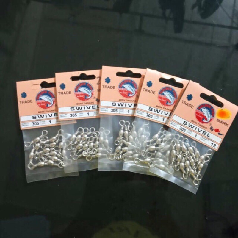 Barrel Swivel Nickel Kili Kili Pancing 305 Size 1 Golden Fish