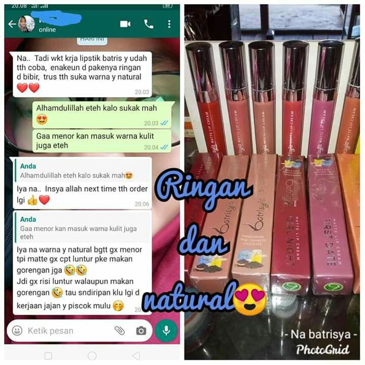 Batrisyia Lipstick Glossy Pink / Lipstik Premium Batris