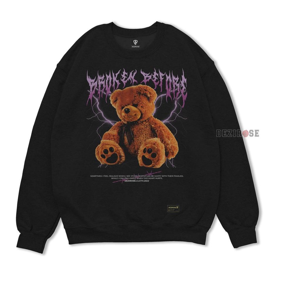 Arg31au22w– Sweater Crewneck Bear Broken Before Pria Original Distro Aesthetic Metal Unisex Fleece Tebal M-XXL