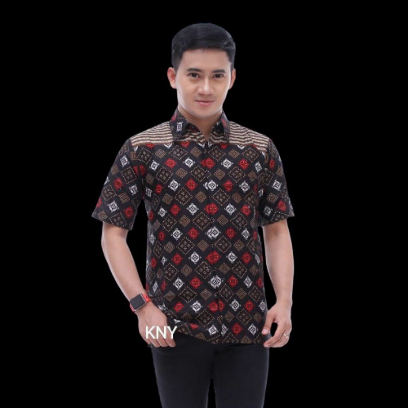 BSWARTBatik HRB026 Kenongo Hem Pendek Padi Pekalongan M L XL Batik Pria MURAH ModernGrosir-Hem abas