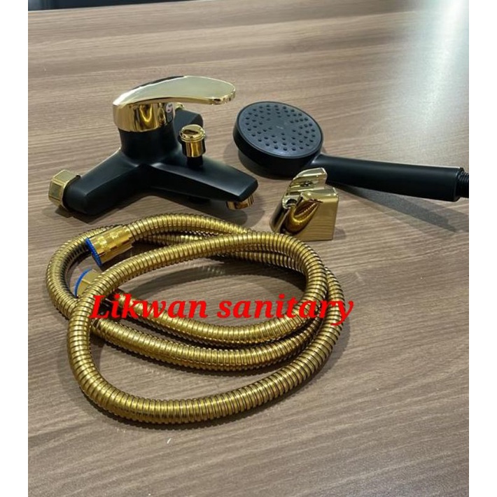 Kran bathub black gold panas dingin / kran mixer black gold panas dingin