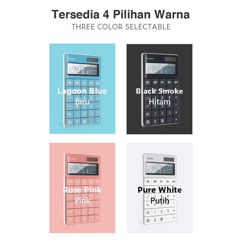 Nusign Calculator / Kalkulator 12Digit LCD Besar Design Modern NS041
