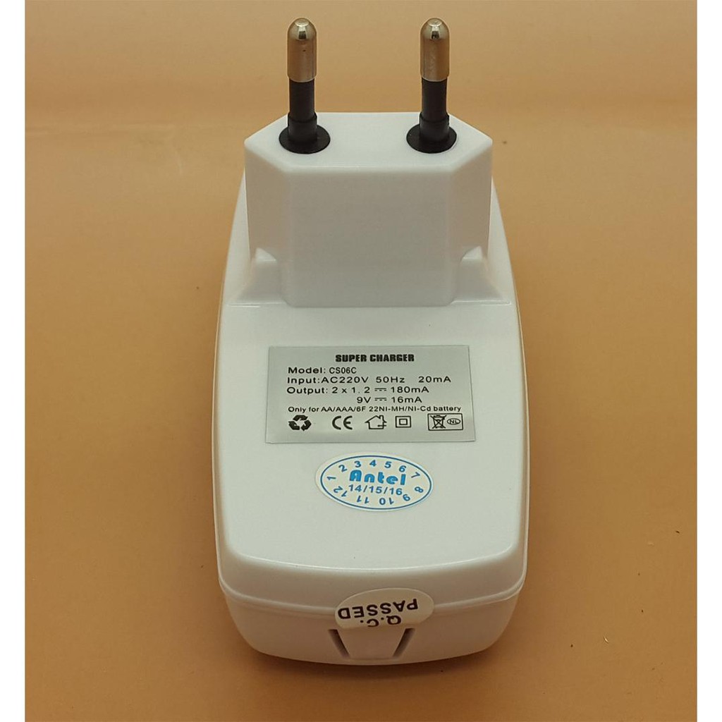 [55 GRAM] 2 slot ANTEL Charger baterai A2 + A3 + 9V Rechargeable