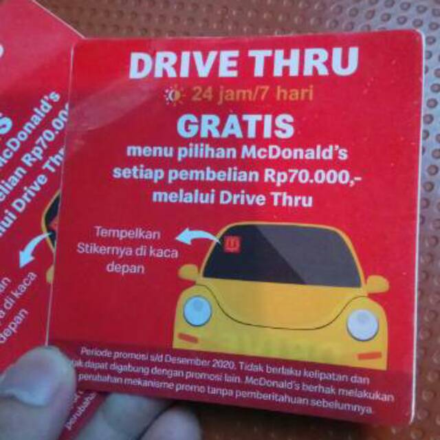 Stiker Sticker Drive Thru Mcdonald Mcd Tempel Dari Dalam Kaca Mobil Shopee Indonesia