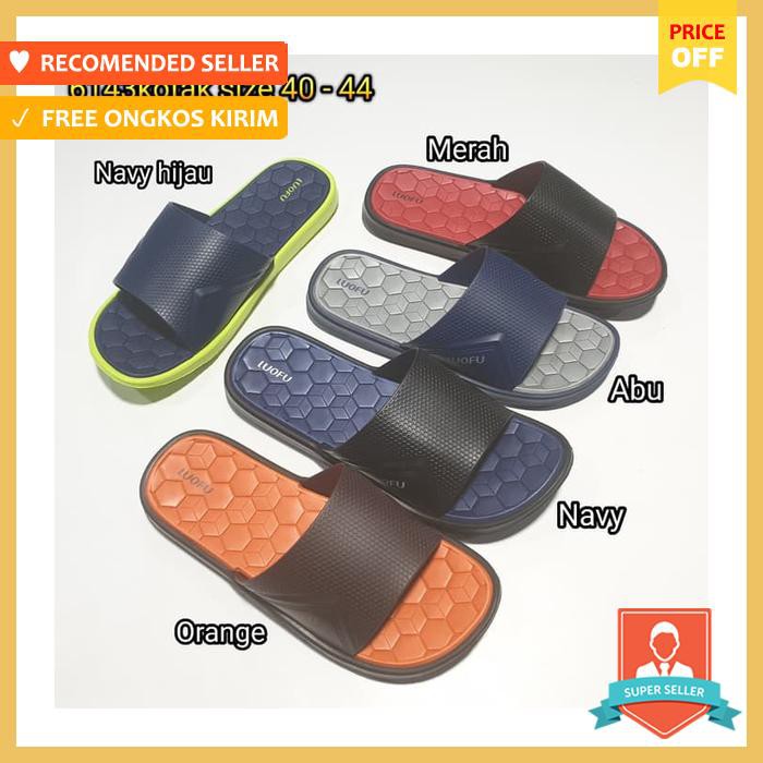 Sandal Pria - 6143 Kotak Sendal Sandal Kokop Luofu Cowok - Sepatu Pria