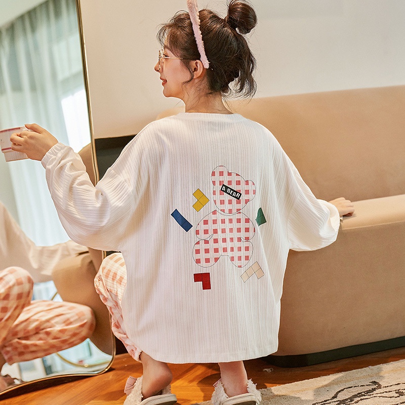 Baju Tidur Wanita Rajut Long Sleeves Premium Import