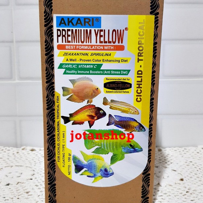 AKARI PREMIUM YELLOW CICHLID ciclid kuning 100gr 100 gr Pelet Makanan Ikan