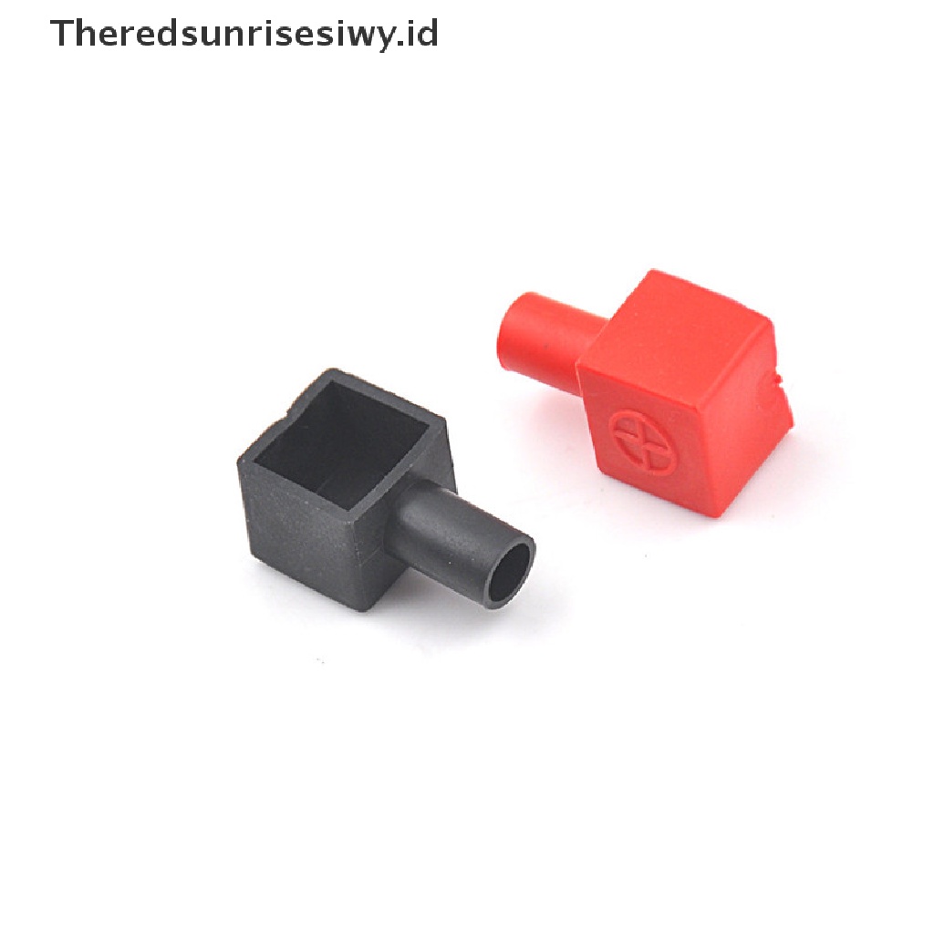 (Theredsunrisesiwy.Id) 2pcs Cover Terminal Aki Motor Bahan Karet