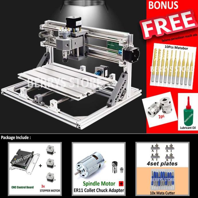 MESIN CNC ROUTER CUTTING GRAFIR KAYU AKRILIK 3018 - Abu-abu