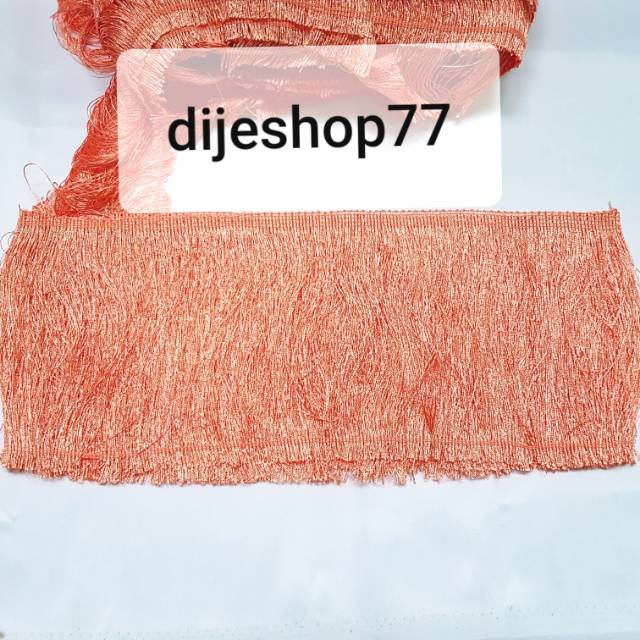 Renda rumbai 15cm - ROLL @ 5 METER / Bahan Rumbai Line Dance / Tassel renda 15 cm papua dayak / rumb