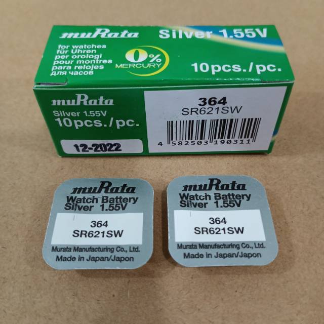 Baterai Murata Sony Original SR 621 / battrey 364 / SR621SW Murata baterai 621