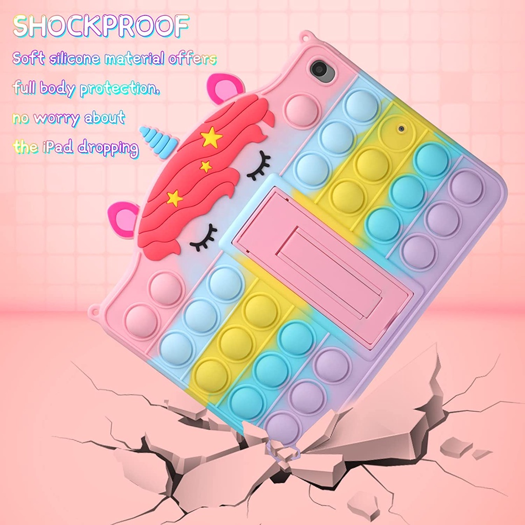 Case Pop It Unicorn + Tali  Case Pop It + Tali  Samsung Tab A7 Lite T225 T220 A8 2019 T295 T290 S6 L