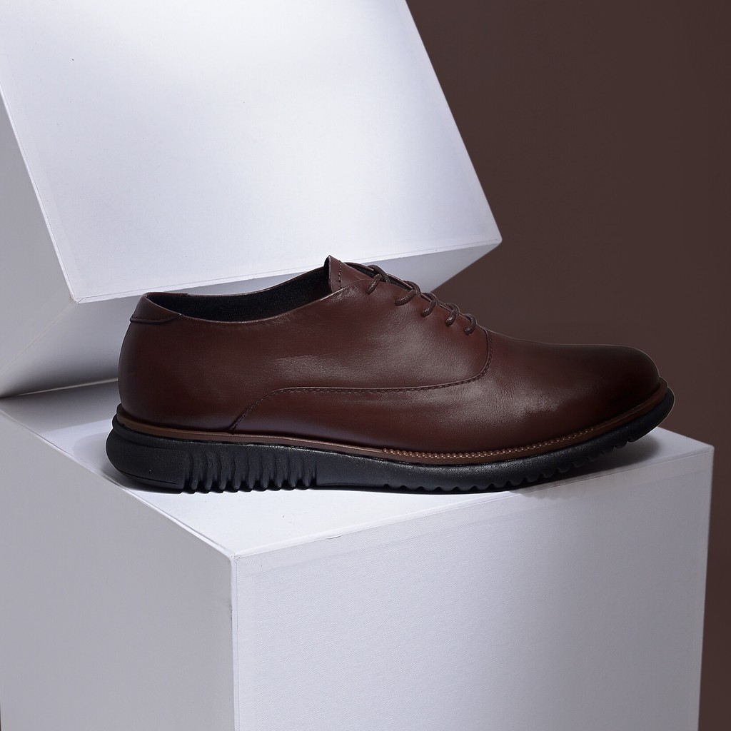 London 2.0 Brown | Sepatu Kulit Vintage Klasik Pria Derby Oxford Original Footwear | FORIND x Kenzios