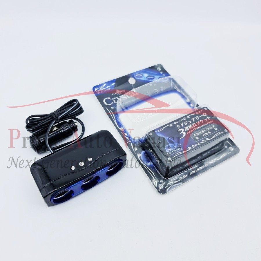 Car Cigarette Lighter Cabang Colokan Api Rokok Mobil - CRYSTAL BLUE