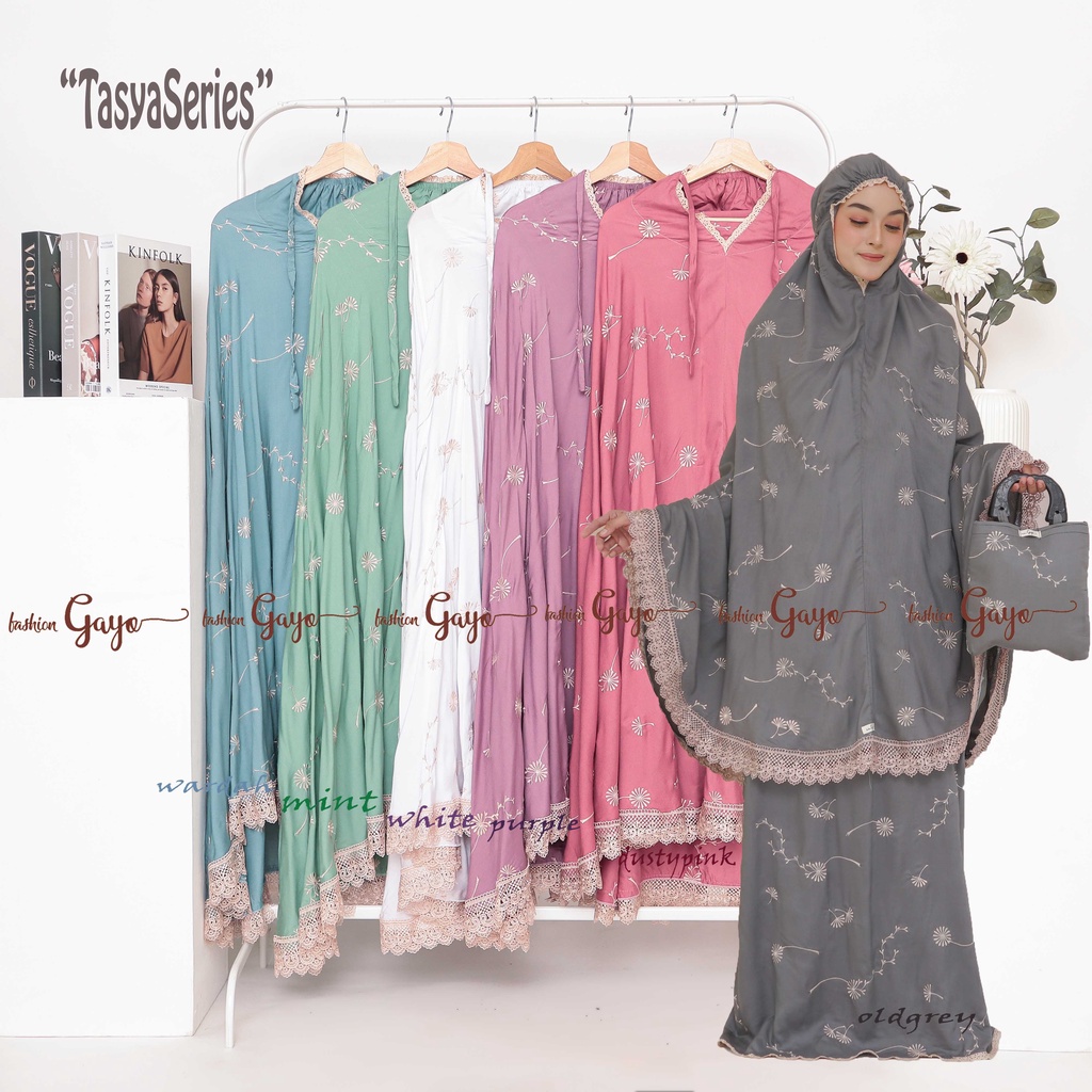 Mukena bali katun rayon bordir dewasa Tasyaseries