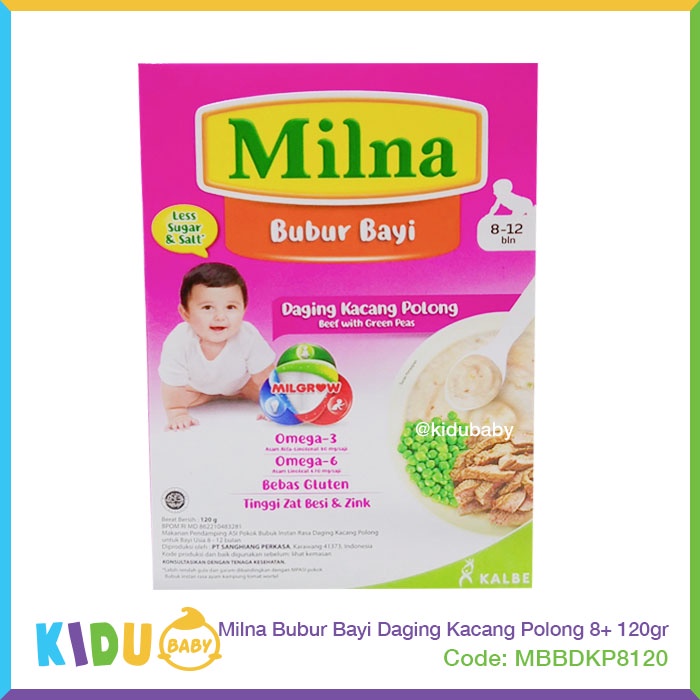 Milna Bubur Bayi 120gr Makanan MPASI si Kecil  Kidu Baby