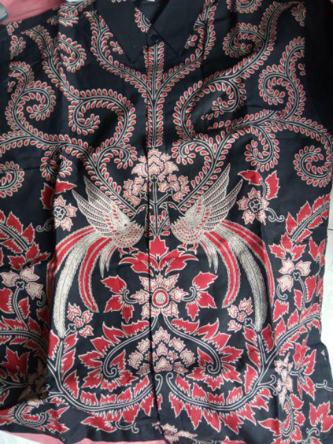 Kemeja Batik Prakasita Kuncoro Merah Batik Solo Halus Full Furing Seragam Batik