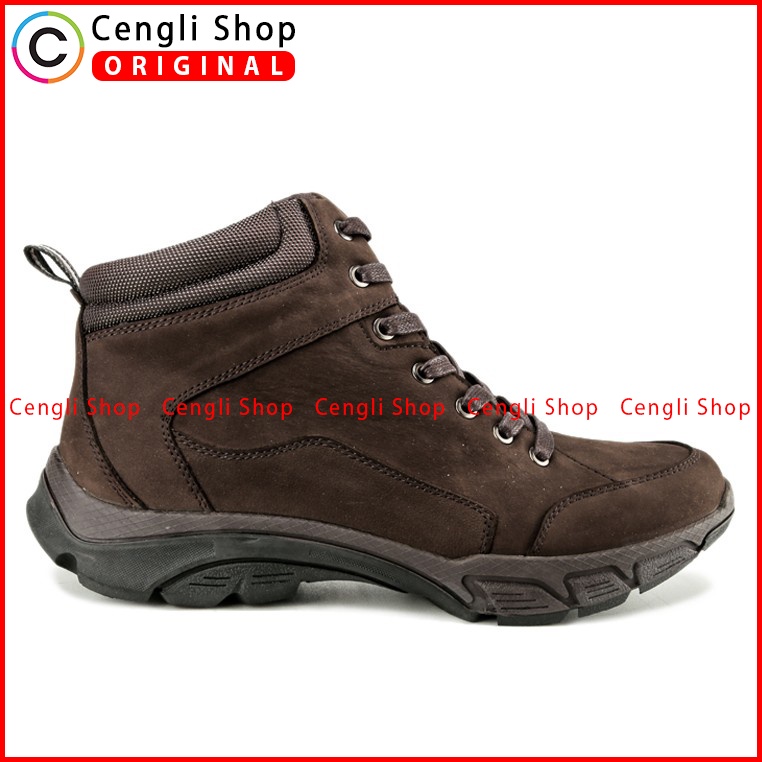 SEPATU BOOT CASUAL JIM JOKER PRIA ORIGINAL KULIT ASLI COKLAT JJ21