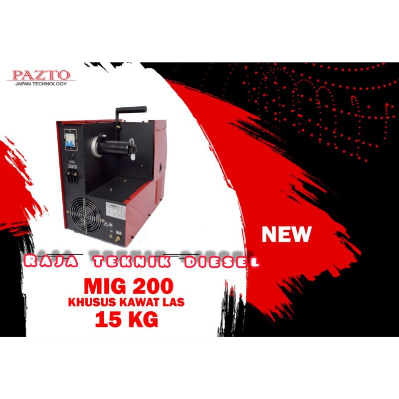MESIN LAS MIG 200 15KG INVERTER WELDING CO2 MIG 200 TANPA GAS