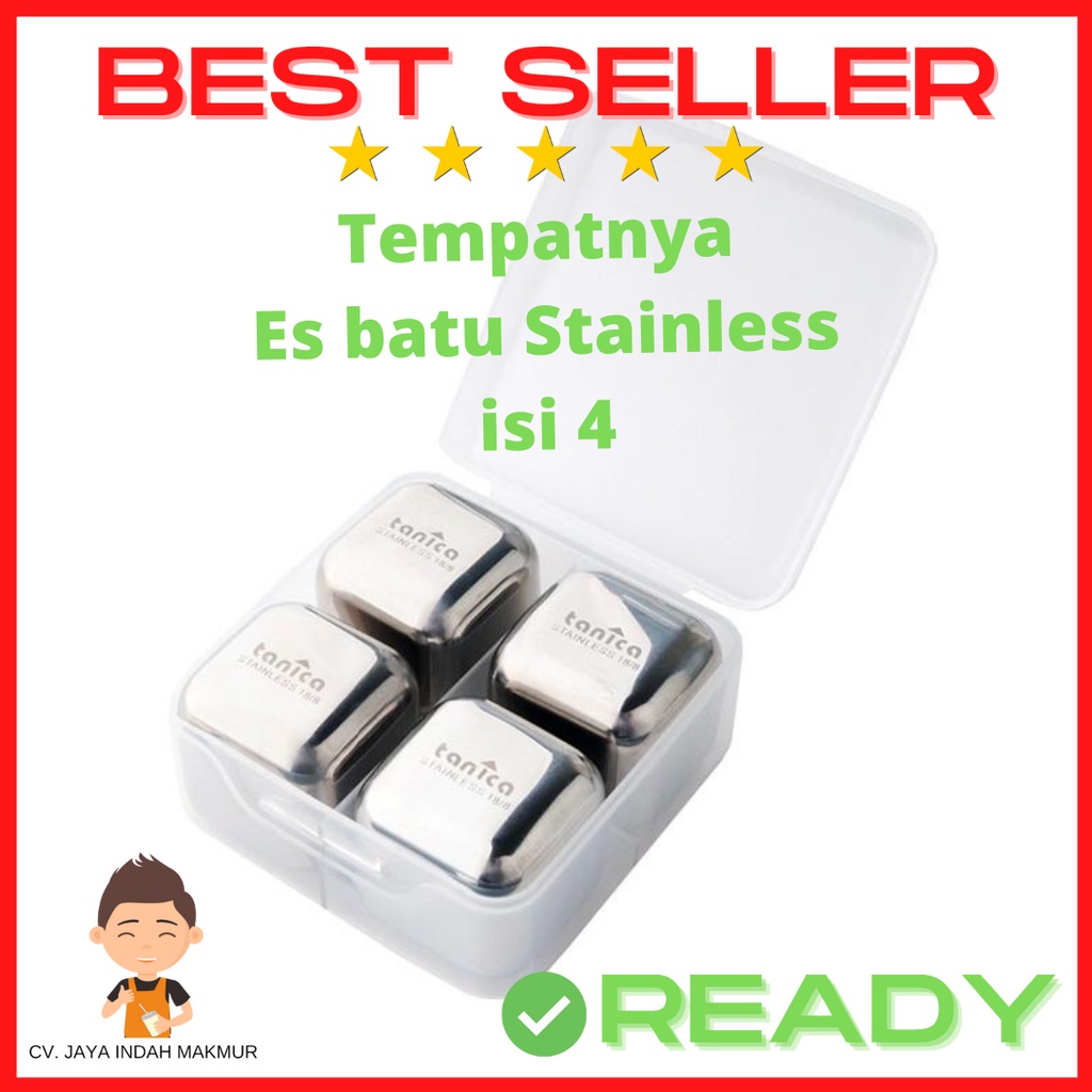 Es Batu Stainless Steel Reusable | Ice Cube Pendingin Non Cair 1 Pcs (1biji)-4