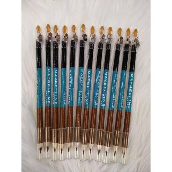 [12pcs] Pensil Alis Maybelline Fit Me 2in1 - Hitam &amp; Coklat