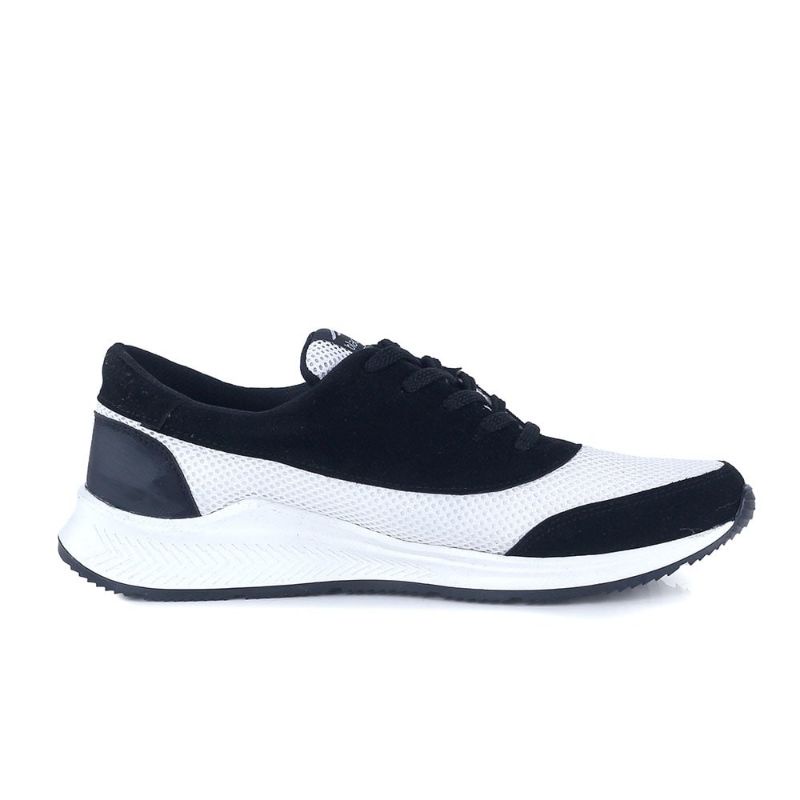 Sepatu Casual Sneakers Pria Putih Hitam Model Terbaru | Sepatu Distro Play Series Mills Original