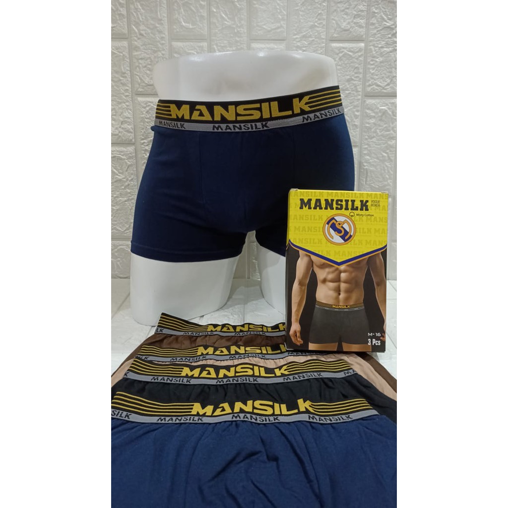 PROMO !!! 3 PCS BOXER PRIA || CELANA DALAM BOXER PRIA || BOXER MANSILK