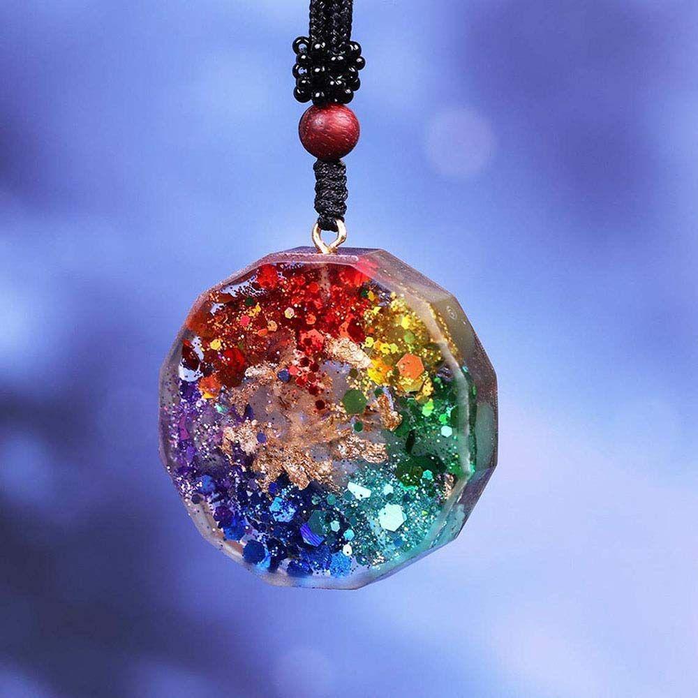 Needway 7chakara Orgonite Pendant DIY Sparkly Wanita Perhiasan Relaksasi Kalung Aksesoris Handmade Energey Kristal Charms