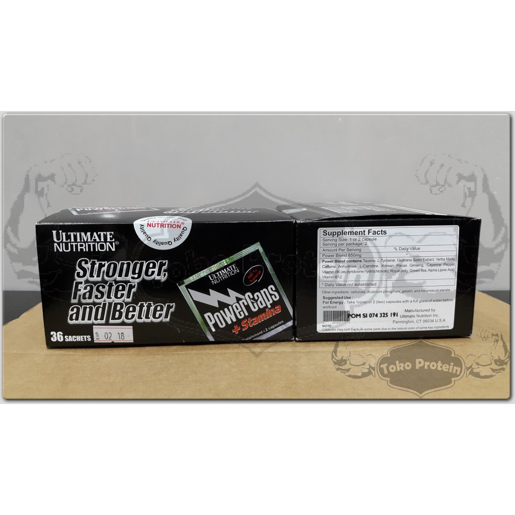 UN Power Caps Box 72 Capsule 36 Sachets / 72 cap caps power Preworkout