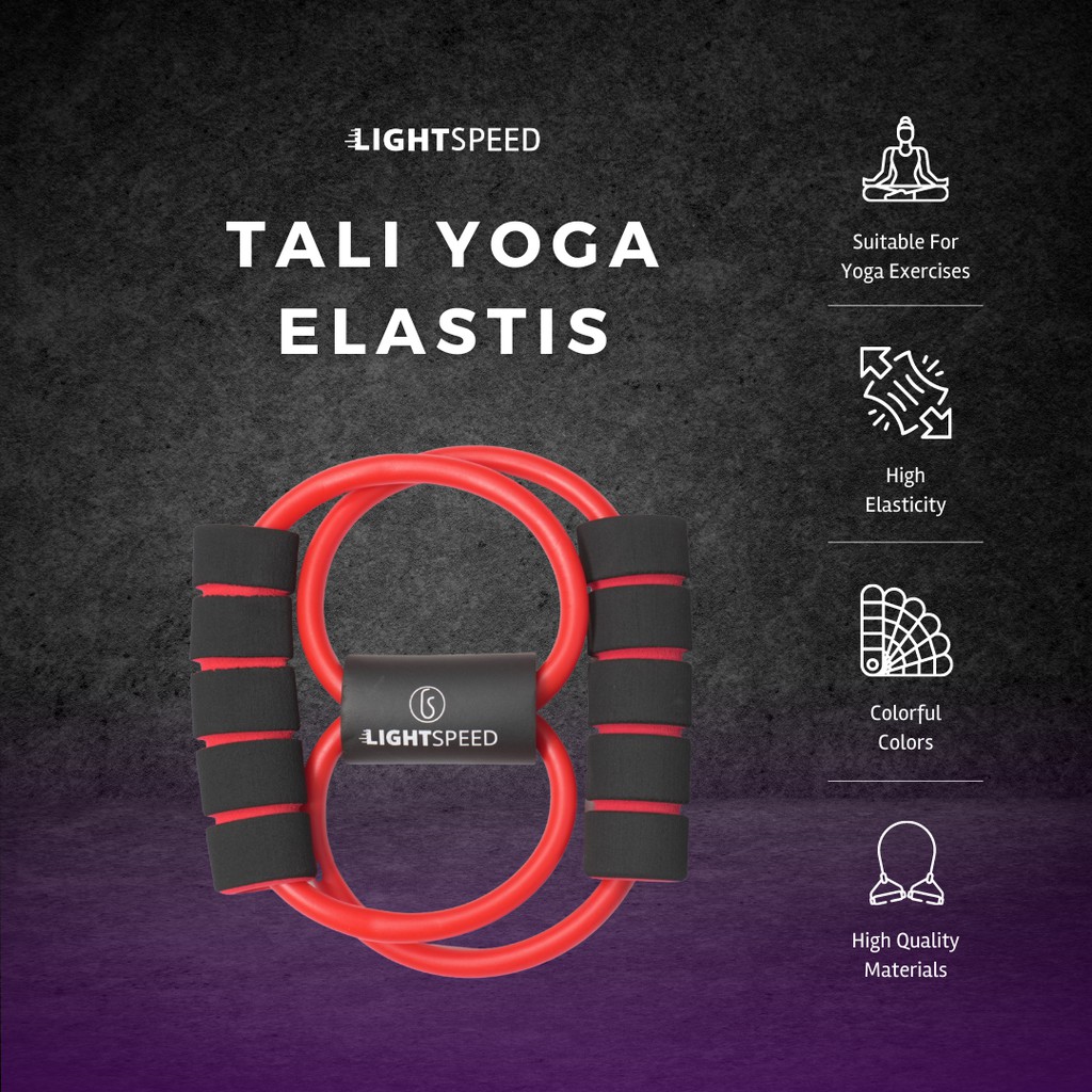 LIGHTSPEED Tali Elastis Yoga Alat Olah Raga Elastic Band Fitness Gym Tali Karet Pilates Stretch Rope