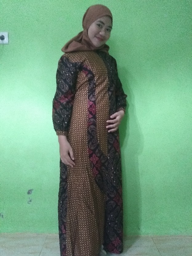 Gamis Batik Kombinasi Wanita Terbaru, Bermacam Warna Corak, All Size Dan Jumbo, Putra Mm