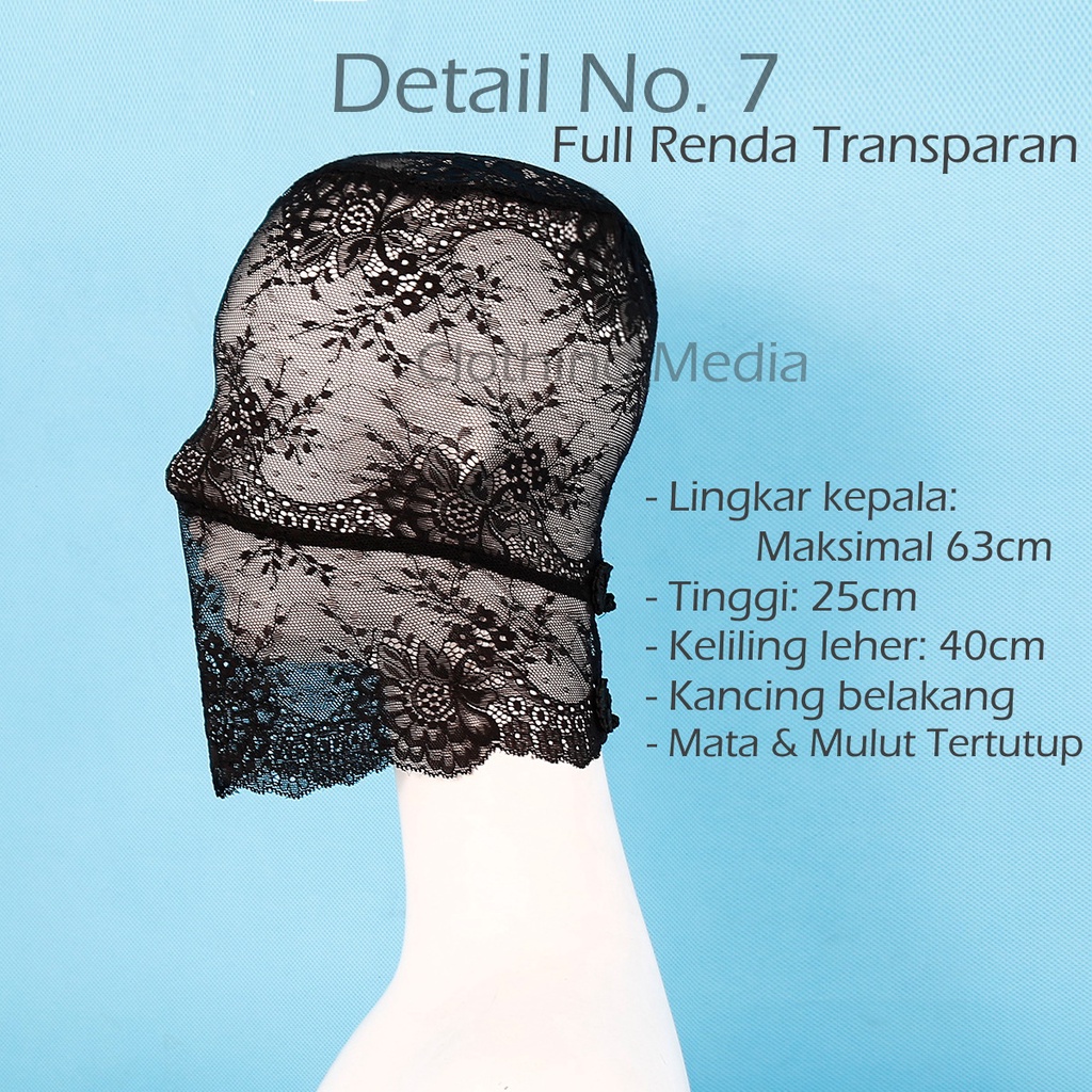 Hood Spandex Warna Hitam Topeng Cosplay Mask Blindfold Elastis Headgear