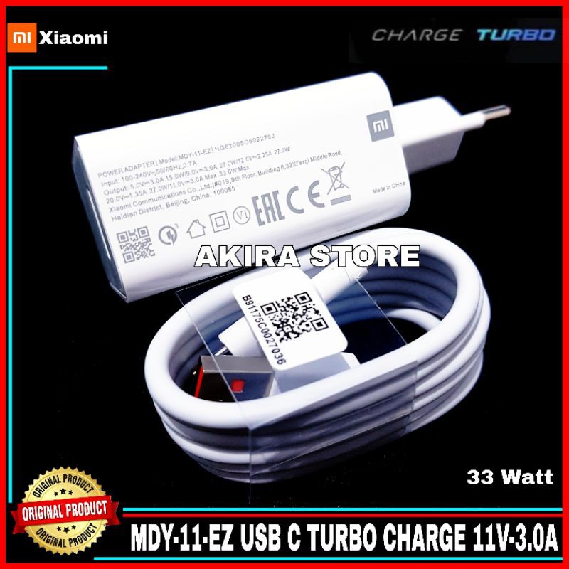 Charger Xiaomi Poco X3 X3 NFC TURBO CHARGE 33W Original 100% USB Type C