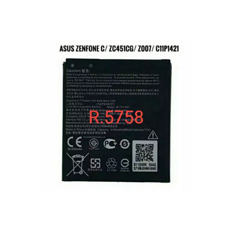 Batre Batterey Baterai Asus Zenfone C Z007 Original