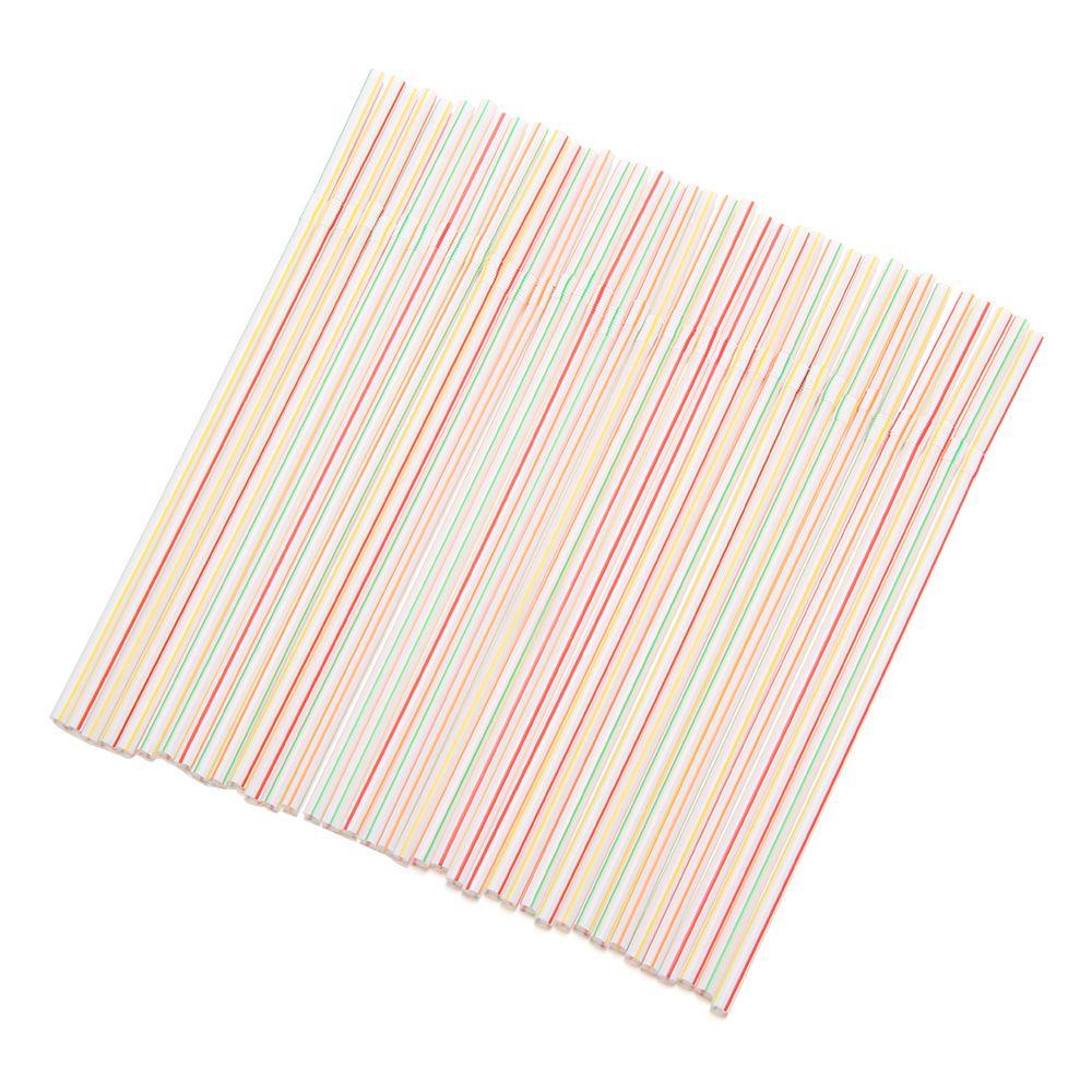 Solighter 100 /300/500pcs Sedotan Minum Ulang Tahun Disposable Wedding Cocktail Perlengkapan Dapur