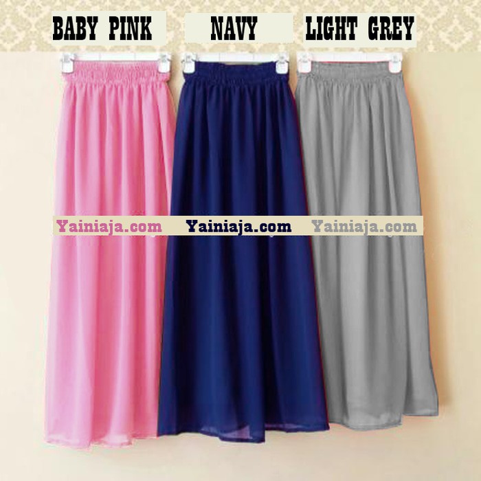 ROK SIFON SIFFON CHIFFON PANJANG SKIRT