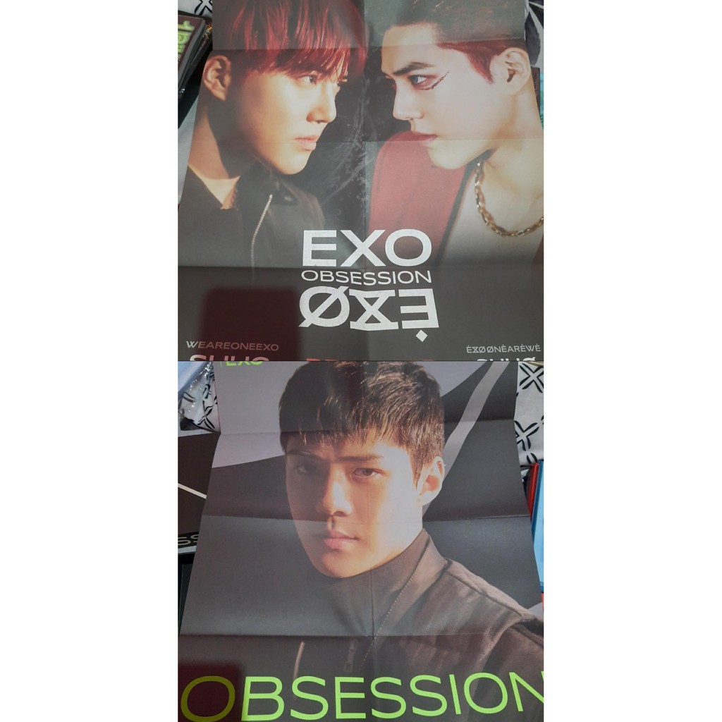 FOLDED POSTER SUHO SEHUN OBSESSION