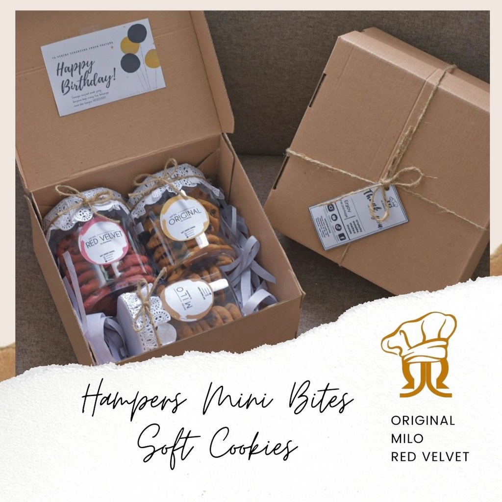 

Hampers Kukis Isi 3 Toples (Soft Cookies Mini Bites)