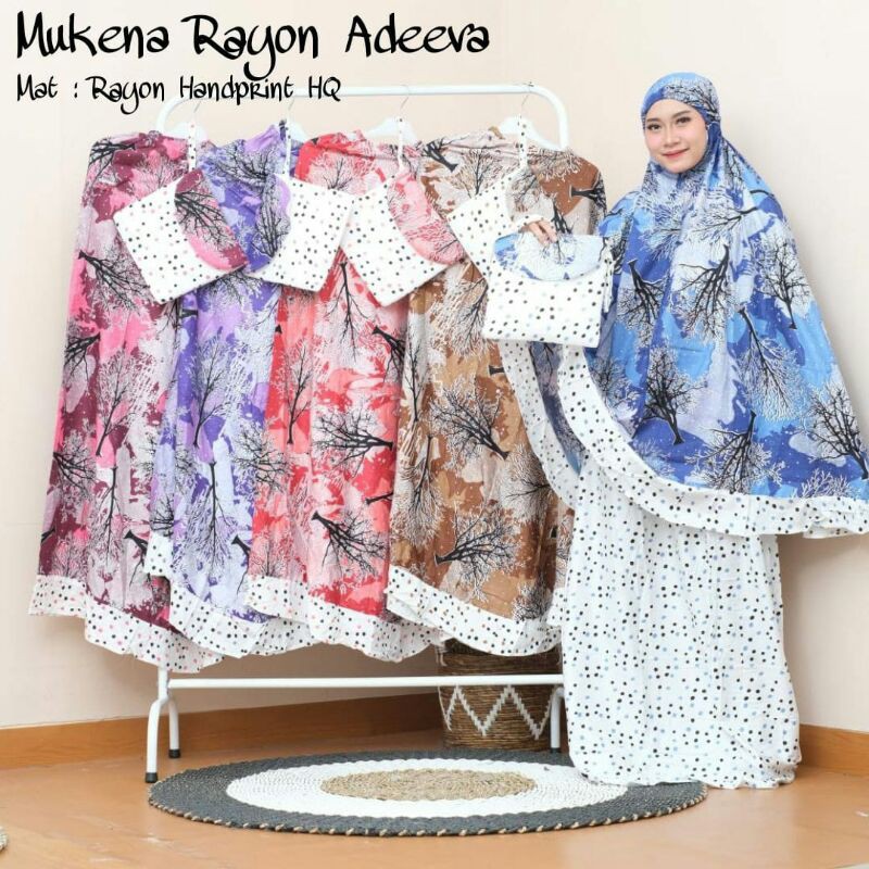 mukena dewasa adeeva rayon handprint