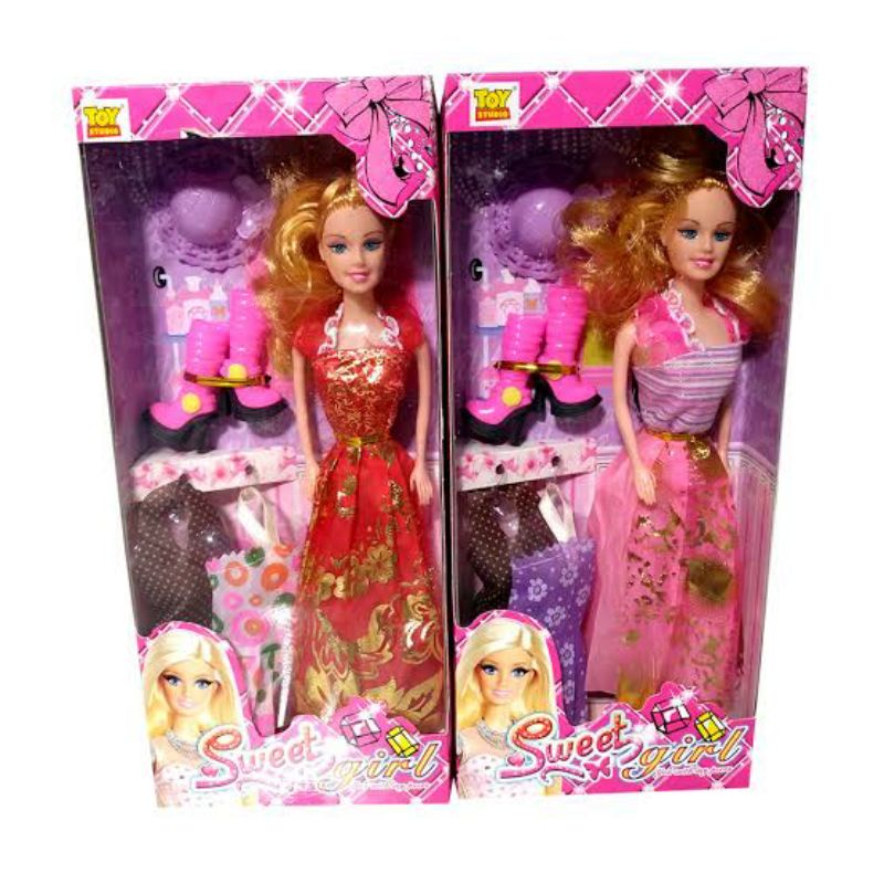 Mainan Boneka Perempuan Putri Barbiee PRINCESS berbie + gaun set