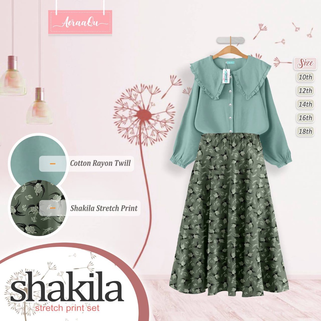 SHAKILA strech print set by Aeraaqu Batch 2